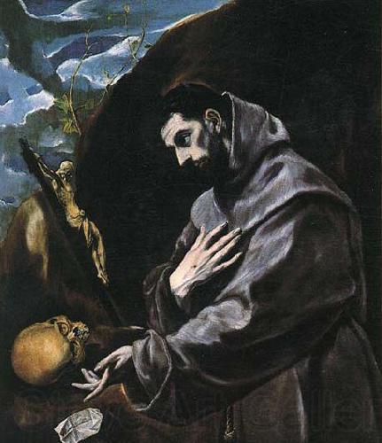 GRECO, El St Francis Praying Germany oil painting art